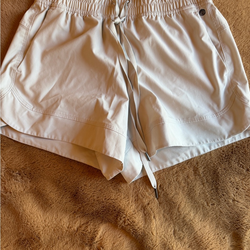 Apana Women's Cream Drawstring Athletic Shorts